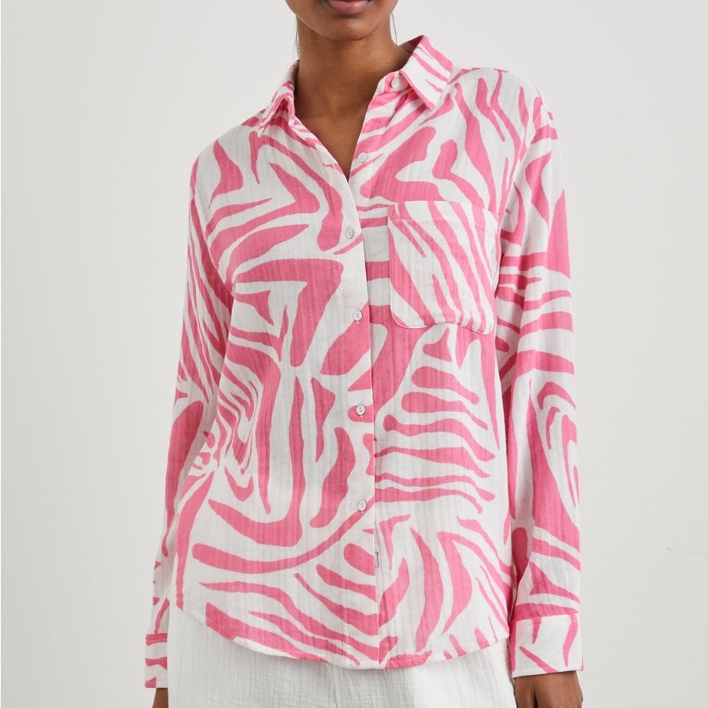 Rails Ellis Pink Tiger Cotton Shirt Gorgeous and Comfy!!!! | Size M | EUC | (TC)